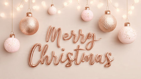 Premium Merry Christmas typography with clean modern styling.の写真素材