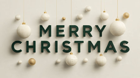 Classic luxury Christmas typography with polished lettering style.の写真素材