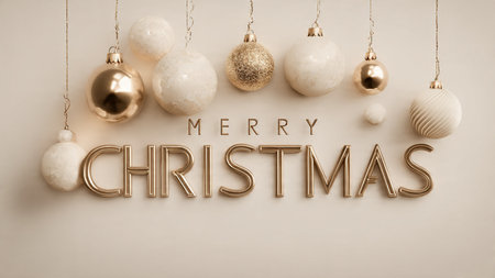 Luxury holiday design emphasizing elegant Christmas typography.の写真素材