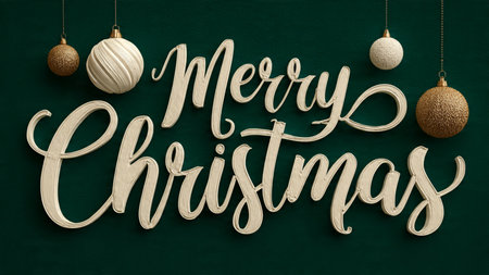 Elegant Merry Christmas typography created for upscale festive visuals.の写真素材