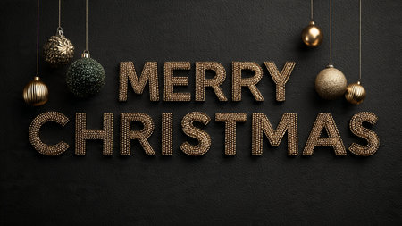 Elegant seasonal greeting featuring refined Christmas lettering.