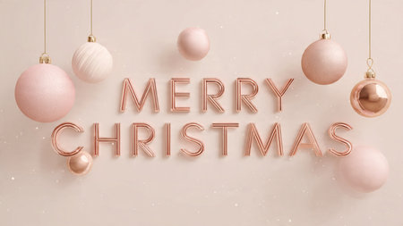 Elegant Christmas greeting with clean composition and refined tone.の写真素材