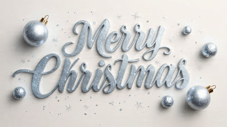 Refined festive typography with calm lighting and luxury finish.の写真素材