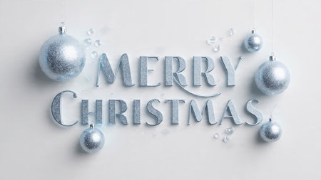 Luxury Merry Christmas typography with calm festive sophistication.の写真素材