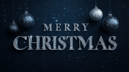 Timeless holiday greeting with clean Merry Christmas lettering and understated festive accents.
