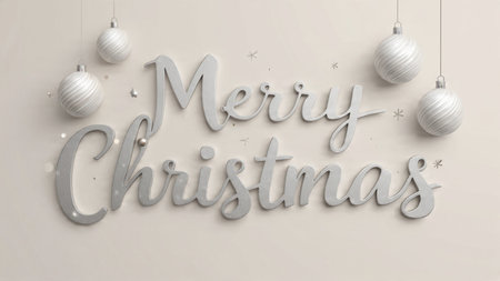 Sophisticated seasonal greeting with elegant typographic focus.の写真素材