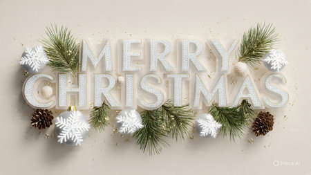 Elegant Merry Christmas design with premium typographic focus.