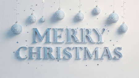 Sophisticated Merry Christmas typography with natural festive elegance.の写真素材