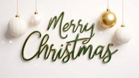 Sophisticated holiday greeting highlighting elegant Christmas lettering.