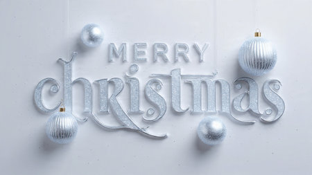 Luxury seasonal greeting with elegant lettering and soft festive illumination.の写真素材