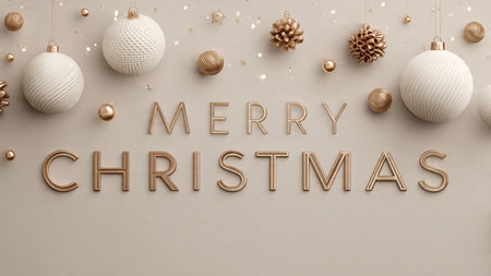 Elegant Merry Christmas text design suitable for upscale invitations.の写真素材