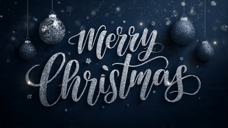 High-quality Christmas greeting design featuring refined lettering.