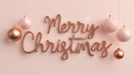 Luxury seasonal greeting with calm festive sophistication.の写真素材