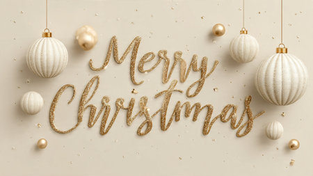 Elegant Merry Christmas typography designed for premium greeting cards.の写真素材