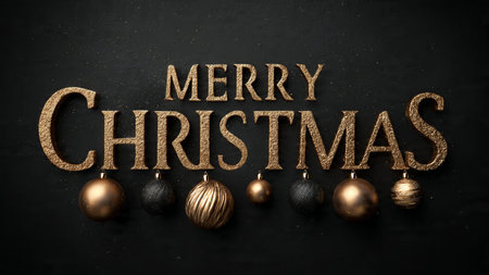 Luxury holiday greeting featuring refined typography and minimal festive decor.