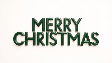 Classic Merry Christmas greeting with emerald tones and elegant festive details.