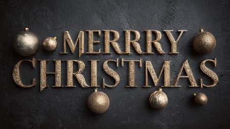 Refined holiday greeting featuring elegant lettering and calm elegance.