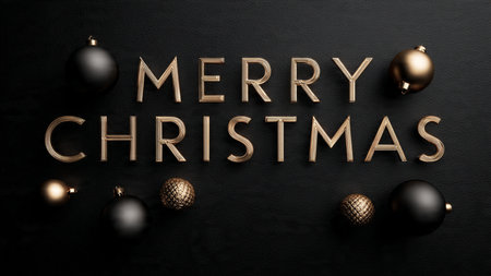 Refined Merry Christmas typography with minimalist luxury approach.