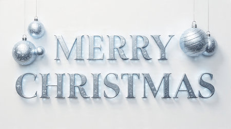 High-quality holiday greeting with elegant Christmas lettering and soft glow.