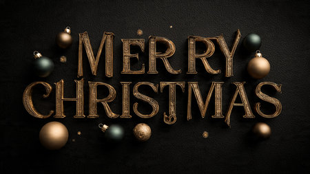Elegant festive greeting with balanced typography and refined holiday accents.