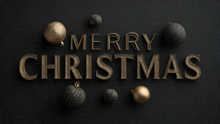 Luxury seasonal typography with subtle glow and elegant Christmas character.