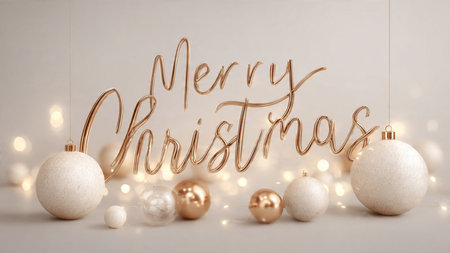 High-end Merry Christmas typography designed for premium seasonal use.の写真素材