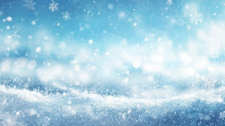 Clean winter Christmas scene with delicate snowfall motion.