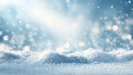 Clean snowy holiday scene ideal for elegant typography.