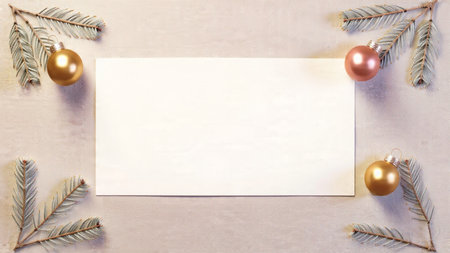 Clean seasonal backdrop with subtle pine elements and premium lighting.