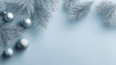 Elegant minimalist Christmas scene with calm tones and refined decor.の写真素材
