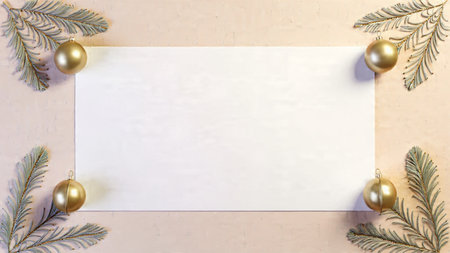 High-end winter Christmas backdrop with clean lines and space.