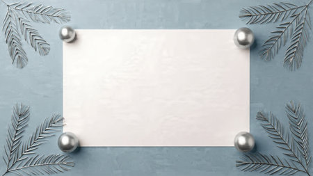 Luxury minimalist Christmas scene with open composition and gentle highlights.の写真素材