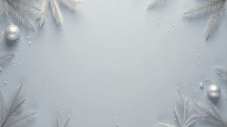 Clean winter holiday design offering calm elegance and versatility.の写真素材