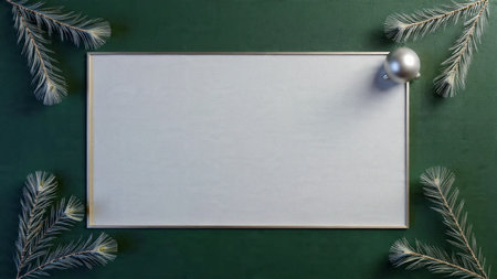 Sophisticated holiday design combining soft green colors with minimal champagne gold accents.