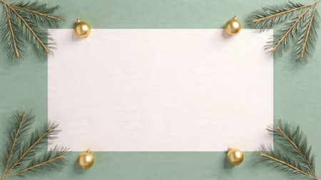 Timeless holiday background featuring forest green shades, cream textures, and refined gold details.
