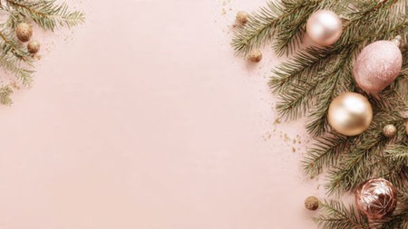 Soft minimalist Christmas background with warm seasonal elegance.の写真素材