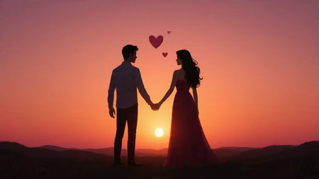 Love-filled romantic scene with cinematic glow.