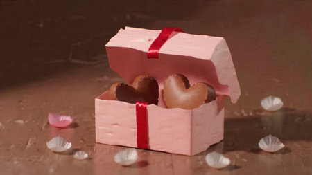 Elegant chocolate box presentation for Valentine