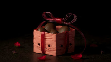 Elegant gift box image capturing Valentine