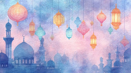 Luxury Ramadan background combining tradition and modern style.