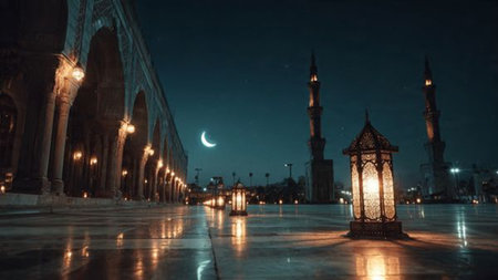 Elegant Ramadan background with subtle decorative Islamic elements.