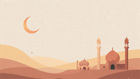 Luxury Islamic background capturing the peaceful spirit of Ramadan.の写真素材