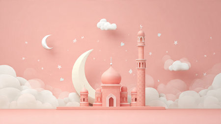 Luxury Ramadan background suitable for festive marketing visuals.の写真素材