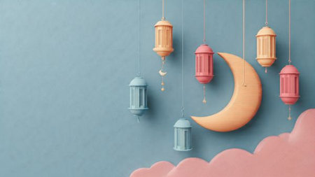 Ramadan Kareem background with classic Islamic geometry style.