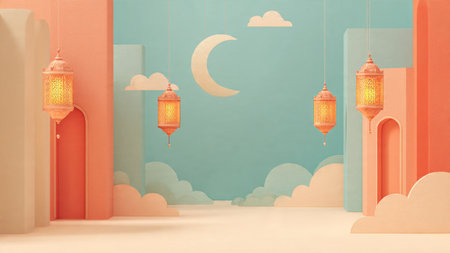 Calm Ramadan background designed for spiritual and festive visuals.