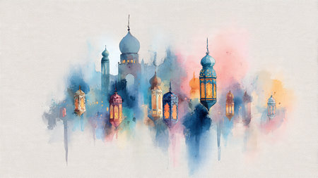 Modern Islamic Ramadan design with premium aesthetics.の写真素材