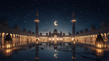 Calm Ramadan night background inspired by quiet reflection.
