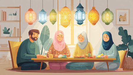 Clean Ramadan background designed for social media posts with modern Islamic elements.