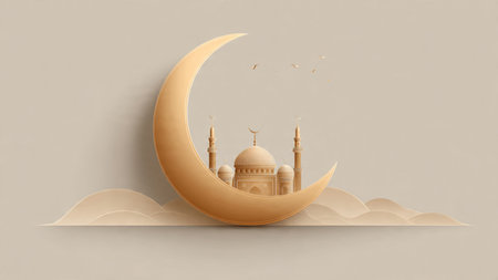 Premium Ramadan illustration with cinematic lighting and depth.の写真素材