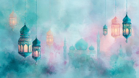 Modern Ramadan design with smooth gradients and elegant simplicity.